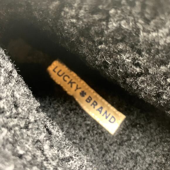 NEW Lucky Brand Dweller Black Suede Faux Shearling Ankle Booties Boots Sz 9 NWOB - Picture 6 of 9